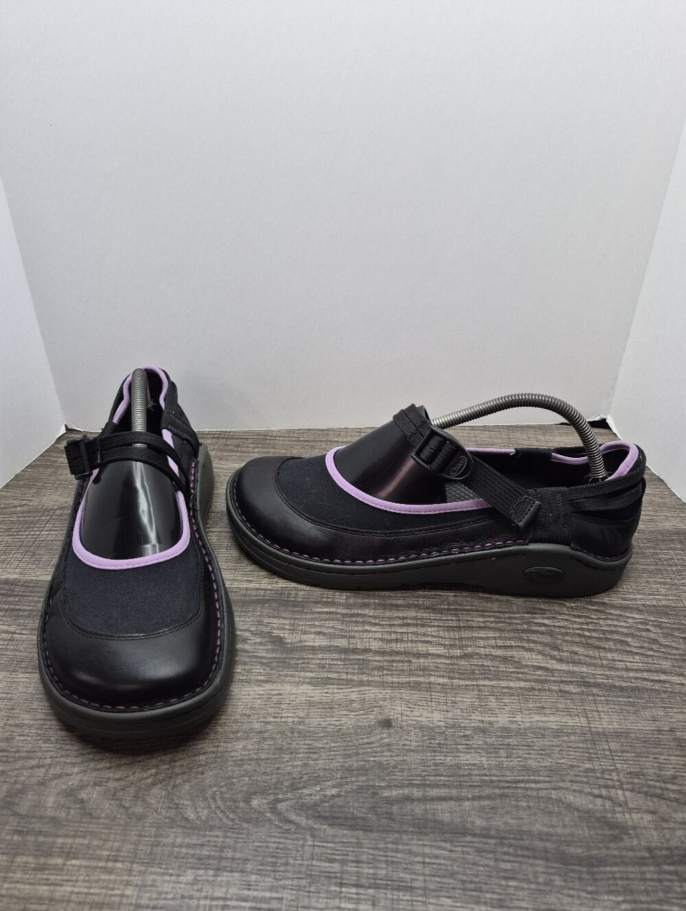Chaco Gunnison Mary Jane Shoes Leather Vibram Women's Size 11 Black Purple